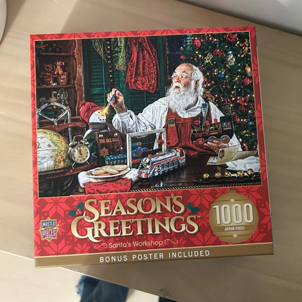 Santa’s Workshop 1000-Piece Jigsaw Puzzle MasterPieces Season’s Greetings